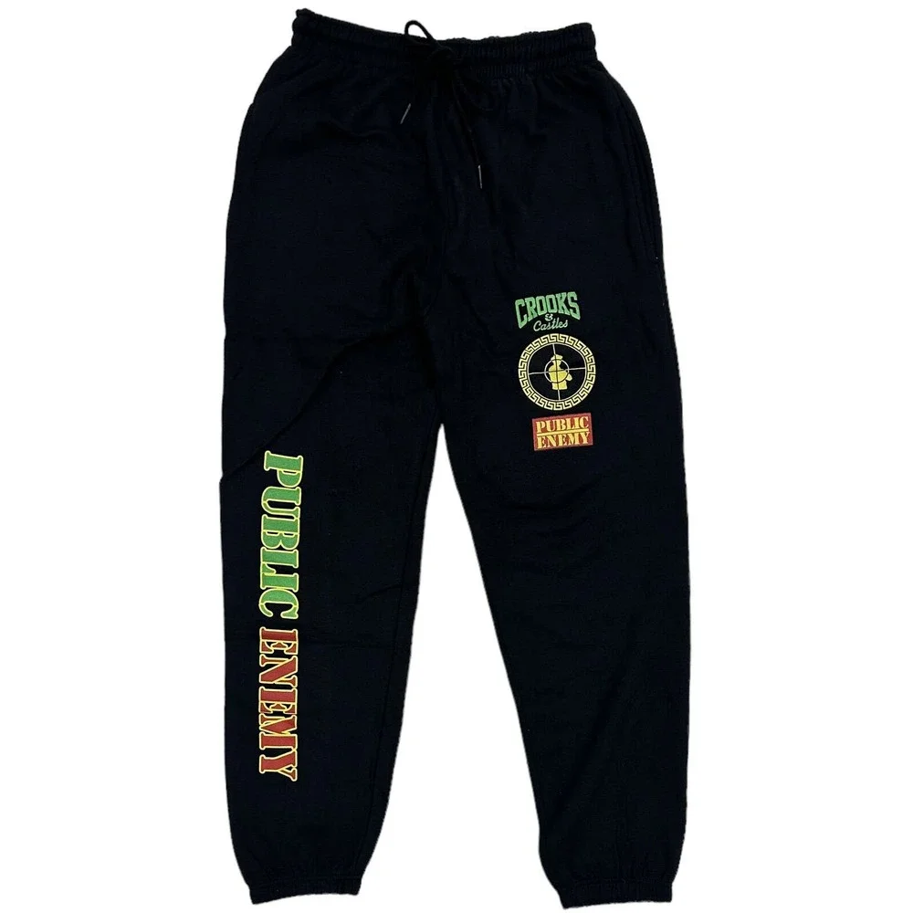 Crooks & Castles Men's X Public Enemy Jogger Sweatpants in Black